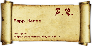 Papp Merse névjegykártya
